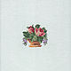 Цветы в корзине.   Небольшая вышивка крестиком, Картины, Москва,  Фото №1