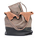 Large bag with a leather cosmetic bag-Shoulder bag-String bag, Sacks, Moscow,  Фото №1