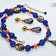 'Sky in oranges ' set of jewelry made of agate and tensh, Jewelry Sets, Bratsk,  Фото №1