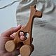 Деревянная игрушка-каталка «Жираф». Игрушки-каталки. Товары для малышей. Игрушки/Текстиль. Ярмарка Мастеров.  Фото №4