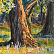Painting Oaks, oak Trees, primed cardboard, oil, 40 x 30. Pictures. Valeria. Online shopping on My Livemaster.  Фото №2
