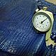 Crocodile skin, in dark blue color, haberdashery dressing. Leather. SHOES&BAGS. My Livemaster. Фото №6