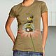 Hand painted t-shirt 'Spring Bunny' a gift to the girl or the baby, T-shirts, Lviv,  Фото №1