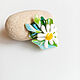 Pin brooch: made of Chamomile art glass. Brooches. MyFusedGlass. Online shopping on My Livemaster.  Фото №2