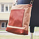 Leather canvas shoulder bag, Crossbody bag, Volzhsky,  Фото №1