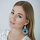 Lace earrings Swan feather, Earrings, Novosibirsk,  Фото №1