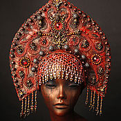 Exclusively hand made Russian style headdress KOKOSHNIK