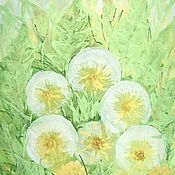 Картины и панно handmade. Livemaster - original item Painting dandelions in the meadow watercolor 