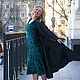 Изумруд платье из панбархата. Платья. Одежда и аксессуары Батик ANN LOOK. Ярмарка Мастеров.  Фото №5