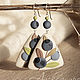 Order Earrings 'Blueberry' large triangular polymer clay. AleksPolymer. Livemaster. . Earrings Фото №3