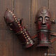 Leather Bracers with a Mask. Bracers. Workshop Sokol. My Livemaster. Фото №4