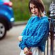 Jerseys: Women's knitted sweater Mix oversize turquoise to order. Sweaters. Kardigan sviter - женский вязаный свитер кардиган оверсайз. My Livemaster. Фото №5