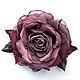 Order FLOWER brooch rose from the fabric ' mulled Wine'. fioridellavita. Livemaster. . Brooches Фото №3