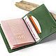 Passport cover made of genuine leather Green Fern. Passport cover. Two Starlings. My Livemaster. Фото №4