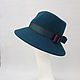 Fedora Women's Hat. Color: sea wave. Hats1. Exclusive HATS. LANA ANISIMOVA.. My Livemaster. Фото №5