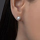 Серьги-пусеты с жемчугом и фианитами из серебра 925 Pepela Jewelry. Серьги-пусеты. Pepela. Интернет-магазин Ярмарка Мастеров.  Фото №2