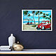 Painting the Seashore, red car. Pictures. Lana Zaitceva. My Livemaster. Фото №6