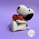 Interior figurine dog Snoopy with a heart collectible felt. Toys. kuratnik-vladislava. Online shopping on My Livemaster.  Фото №2