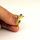 Позолоченное кольцо из латуни с аметистом из антикварного чайной ложки. Кольца. Hover Handmade Jewelry. Ярмарка Мастеров.  Фото №4