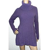 Одежда handmade. Livemaster - original item Knitted Lilac tunic, 100% merino. Handmade.