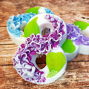 Косметика ручной работы handmade. Livemaster - original item Eight with Lilac Handmade Soap Set Flowers Gift March 8. Handmade.