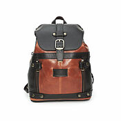 Сумки и аксессуары handmade. Livemaster - original item Backpacks: Women`s leather backpack small brown-red cue R13m-602. Handmade.