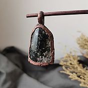 Украшения handmade. Livemaster - original item Copper rhinestone pendant with chlorite. Handmade.