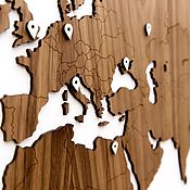 Дизайн и реклама ручной работы. Ярмарка Мастеров - ручная работа Mapa del mundo madera exclusiva Walnut 180x108 cm. Handmade.