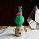 El cactus en una maceta en forma de osos. Florece durante todo el año, Interior elements, Gukovo,  Фото №1