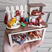 Куклы и игрушки handmade. Livemaster - original item Collectible miniature Cheese counter display case for dolls. Handmade.