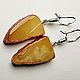 Amber. Earrings - 'Triangles'. Earrings. Amber is a warm stone. My Livemaster. Фото №6