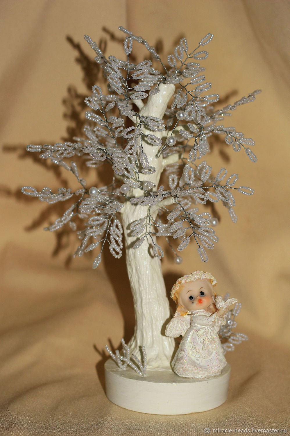 Дерево из бисера с ангелочком "Рай" купить на Ярмарке