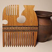 Украшения handmade. Livemaster - original item Wooden comb Bird oak inlay massiv crest. Handmade.