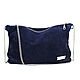 Evening Suede Clutch Bag Blue with Crossbody Chain, Clutches, Moscow,  Фото №1