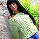 Мятный свитер "Виноград" со спущенными плечами с шишками. Свитеры. Maria. Ярмарка Мастеров.  Фото №4