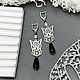 Серьги с черным агатом и лунным камнем "Черные кошки". Серьги классические. Ruki Ra дизайнерские украшения. Ярмарка Мастеров.  Фото №6