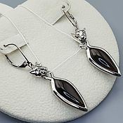 Украшения handmade. Livemaster - original item Silver earrings with rauchtopaz 20h8 mm. Handmade.