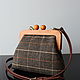 Brown tweed Bag on a wooden clasp with a strap. Clasp Bag. Olga'SLuxuryCreation. Online shopping on My Livemaster.  Фото №2