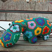 Куклы и игрушки handmade. Livemaster - original item Izya knitted hippo handmade toy. Handmade.