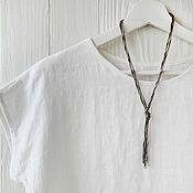 Одежда handmade. Livemaster - original item Basic blouse made of white linen. Handmade.