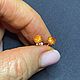 Серьги с гранатом фанта 1.50 ct. ОДУВАНЧИКИ Натуральные камни. Серьги классические. Елена. Интернет-магазин Ярмарка Мастеров.  Фото №2