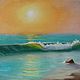  Seascape oil painting ' Lone Wave'. Pictures. flamemilady. Online shopping on My Livemaster.  Фото №2