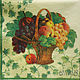 Wipes for decoupage basket with fruit, grapes, peaches, apples, Napkins for decoupage, Moscow,  Фото №1