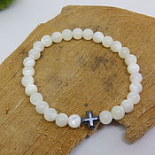 Украшения handmade. Livemaster - original item Pearl bracelet with cross. Handmade.