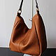 Camel light Brown leather Soft comfortable hobo bag. Sacks. Olga'SLuxuryCreation. Online shopping on My Livemaster.  Фото №2