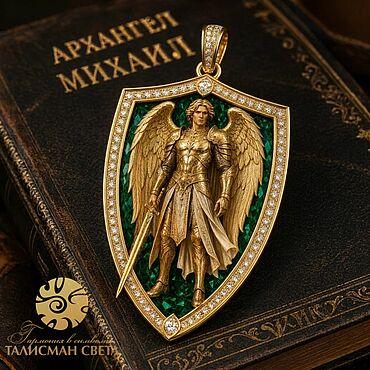 Украшения ручной работы. Ярмарка Мастеров - ручная работа Кулон щит Архангела Михаила Воина Света. Handmade.