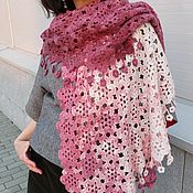 Аксессуары ручной работы. Ярмарка Мастеров - ручная работа Scarf stole shawl for autumn winter large lace scarf gift. Handmade.