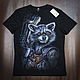 T-shirt with hand-painted rocket Raccoon Rocket. T-shirts. maia. Online shopping on My Livemaster.  Фото №2