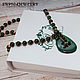 Necklace made of natural serpentine pendant agate `Iona`
