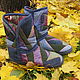 Homemade patchwork boots R. .40-41 No. №201, Slippers, Dubna,  Фото №1